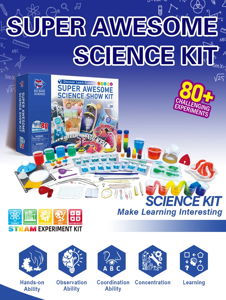 80+ Science Experiment Kit - Super Science & Engineering Toys