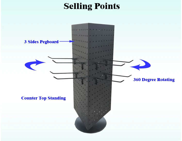 Metal Retail Store Revolving Display Counter Stand 3 Sides Rotating ...