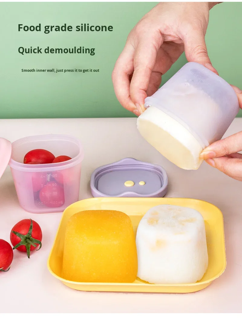 Baby Food Bowl with Silicone Lid Storage Box, Free of Bisphenol A, Fresh-keeping, Frozen, Portable, sealed factory