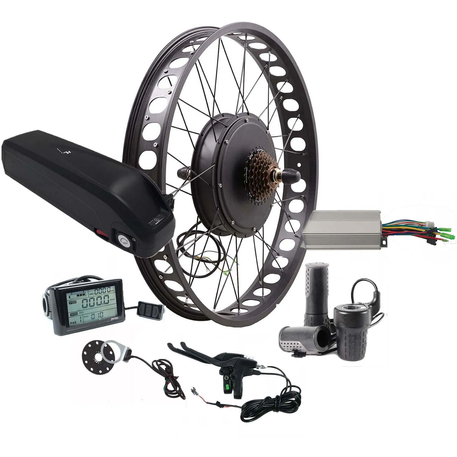 Fat Tire Bicycle Rear Wheel Conversion Kit 26 inch 190mm Motor Ebike Kit  48V 1500W Ship from USA