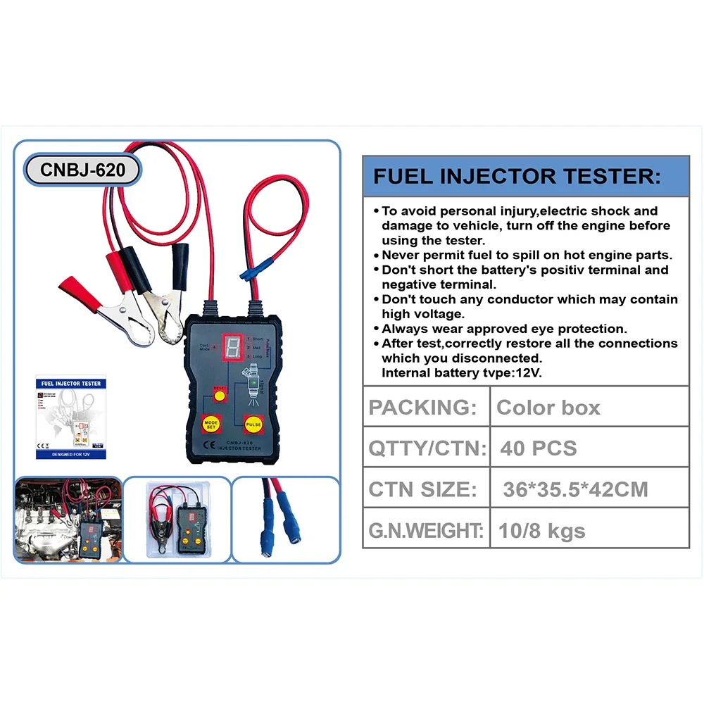 Car Fuel Injector Tester Powerful Fuel System Scan Tool Gasoline Injector Tester automotive Universally with Spark plug Tester