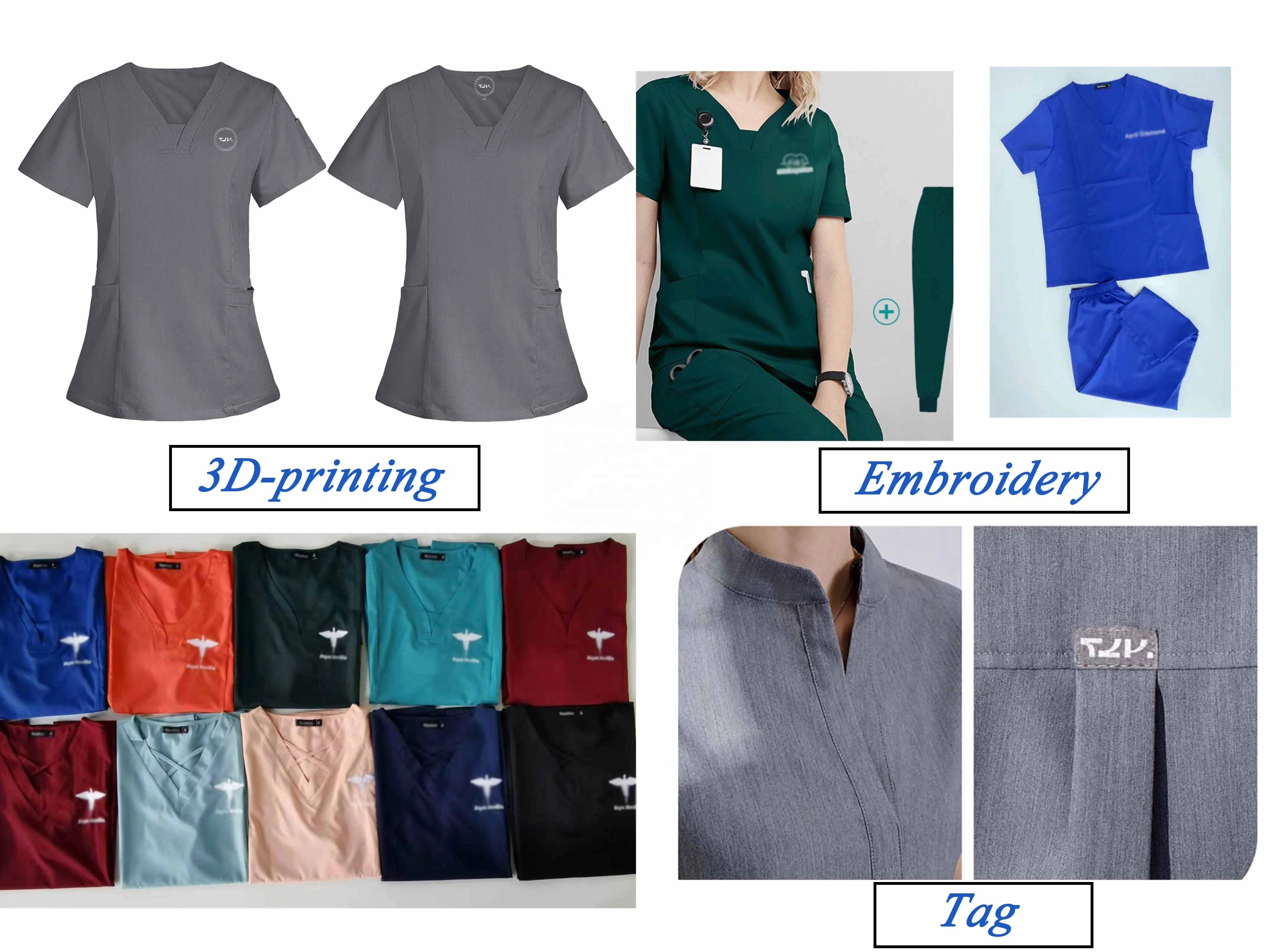 Soft Nursing Scrubs Uniforms Sets Fit Stretchy Scrubs Joggers Nursing