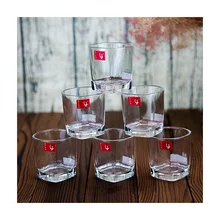 6oz transparent glass cup square shape whiskey milk beverage Glassware Tumbler Water Glass Free Sample Provided