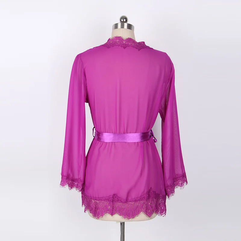 Sexy Lingerie Set Women Erotic Pajamas Lace See Through Lingerie Sex Clothes Babydoll Robe