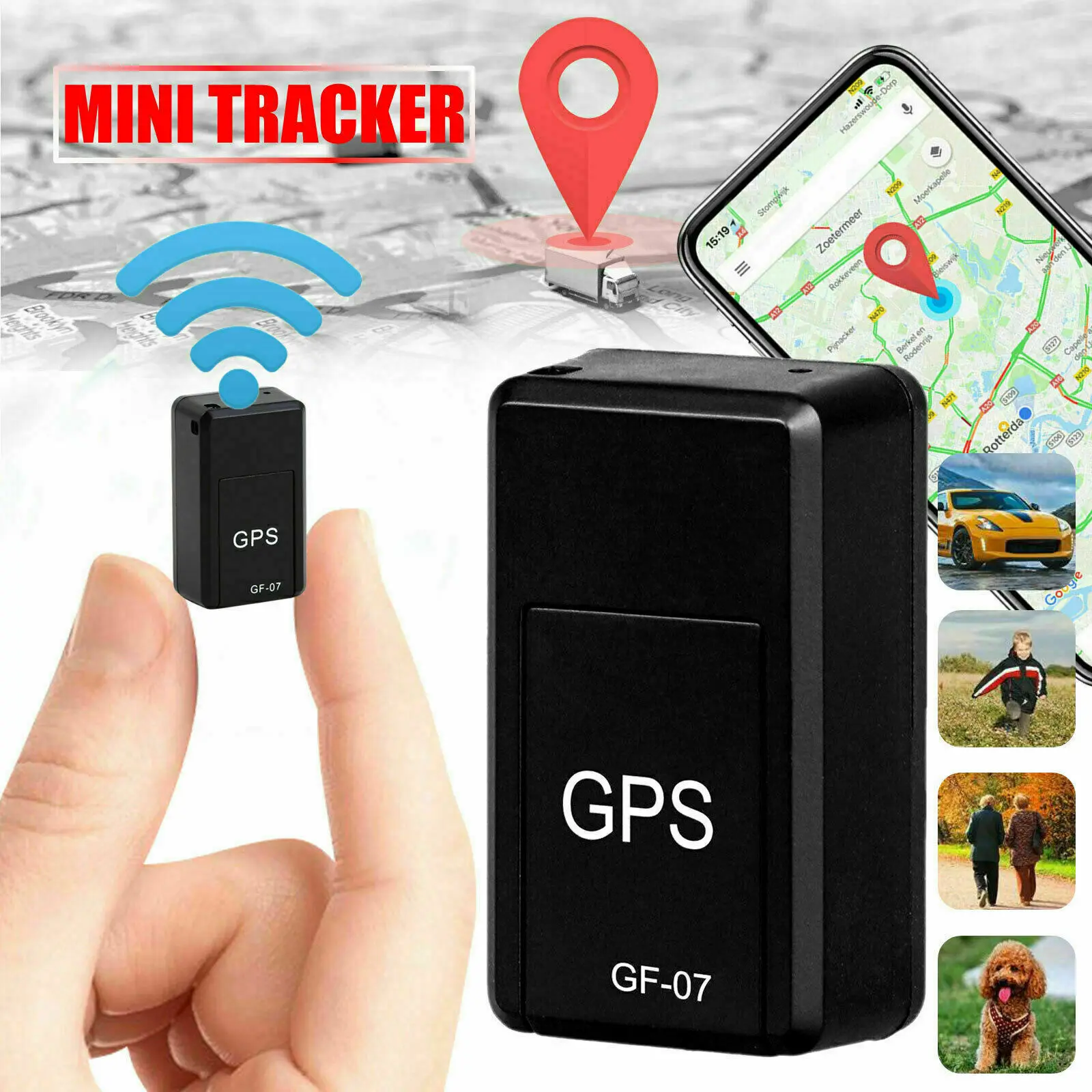GF07 магнитный мини-автомобильный трекер GPS в режиме реального времени, локатор для отслеживания, магнитный GPS-трекер, локатор для транспортного средства в режиме реального времени