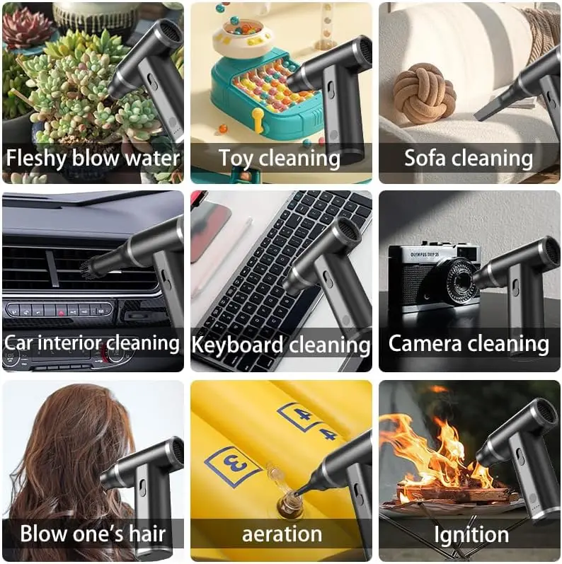 110000RPM Fan Air Duster Electric Air Dust Blower Portable Cordless Computer Keyboard Cleaner for PC Car - view 6