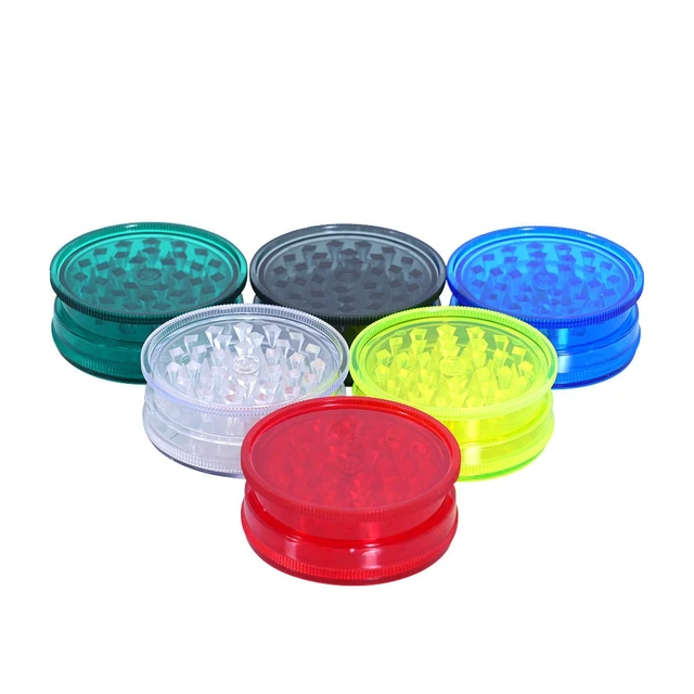 Custom Sticker Grinders 3 Part Manual Plastic Grinder Portable Smoking Tobacco Herb Grinder