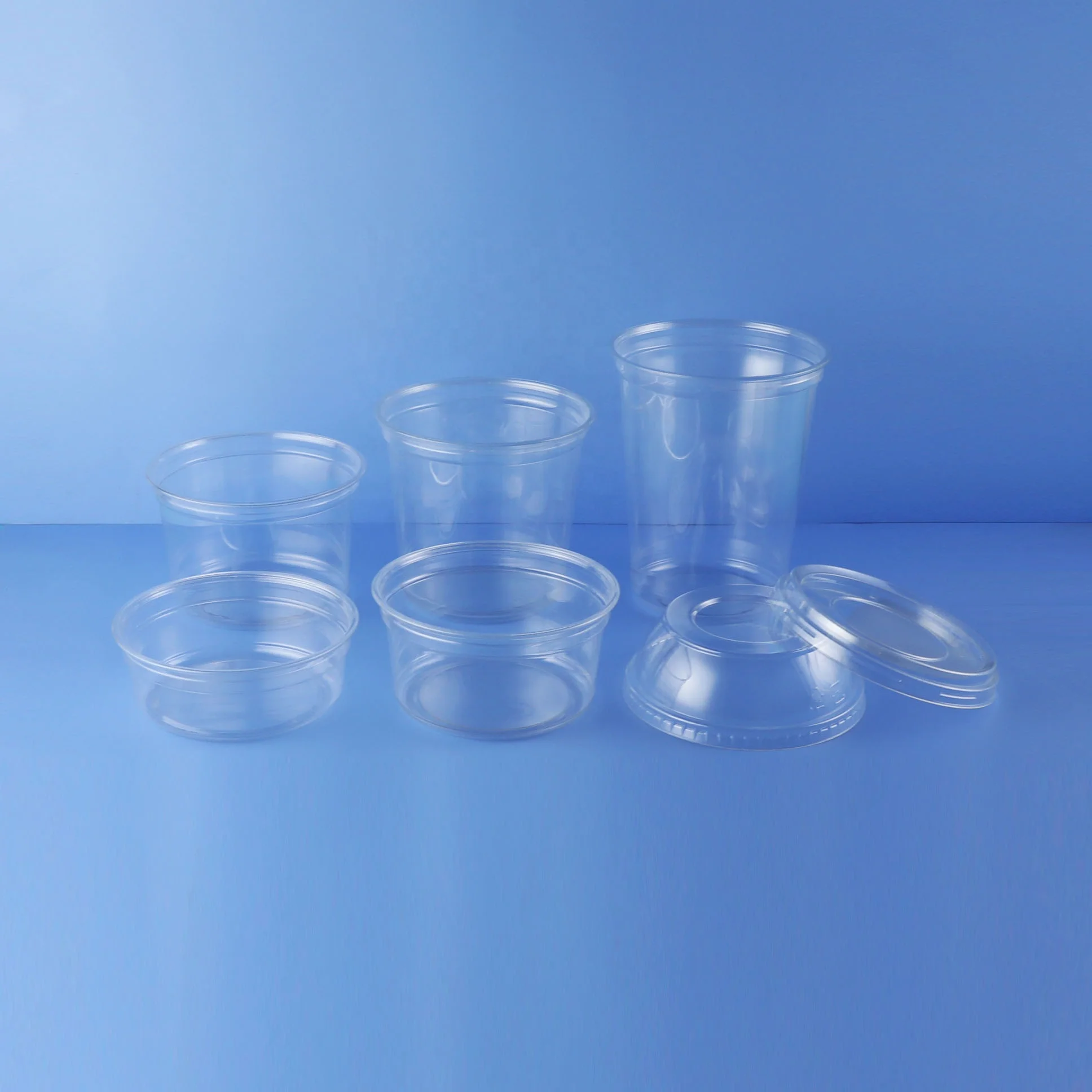 Одноразовые 16уц Оптовая торговля, фруктовый салат пластиковая миска для питомца контейнер ванна с крышкой для ресторана