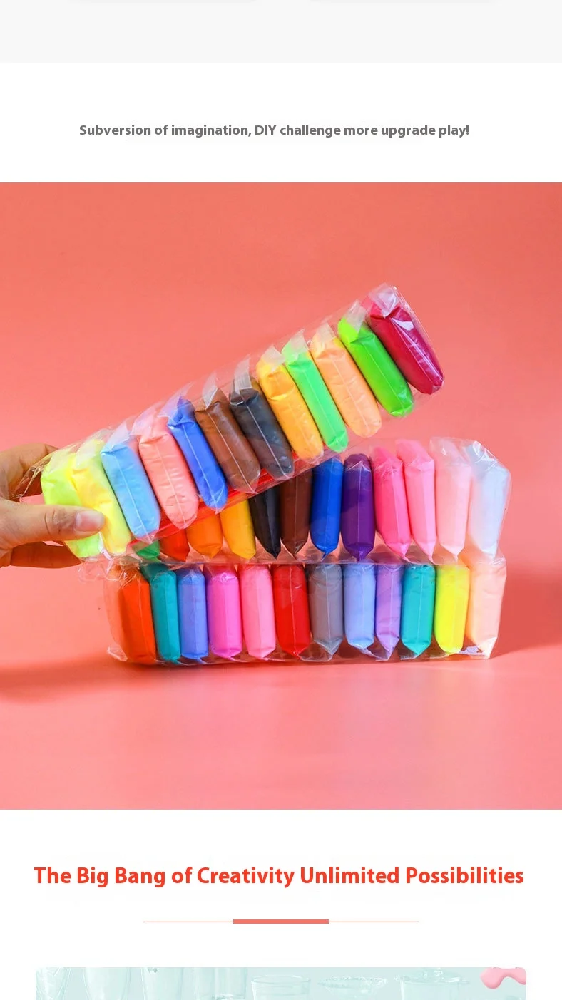 12-Color Ultra-Light Playdough & Slime for Kids DIY Crystal Modeling Kindergarten Space Color Clay Packed in Bag