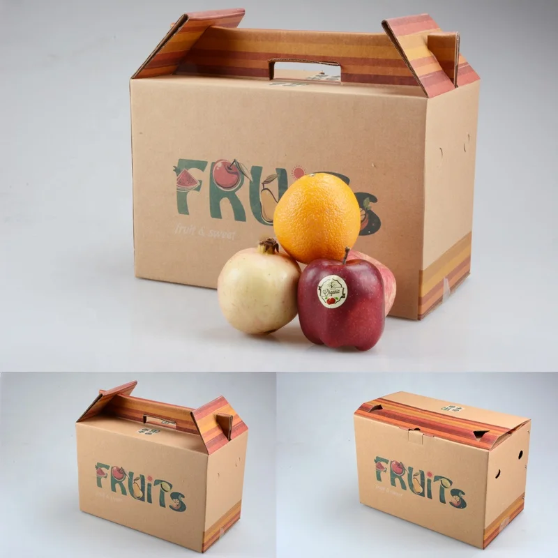 Factory Custom Printed Corrugated Cardboard Gift Package Vegetable Shipping Boxes for Fruit Packaging