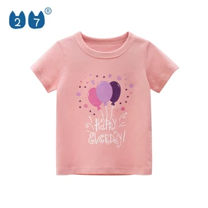 Summer Vigorous Latest Fashion Design Pink Girls Short Sleeve T Shirts