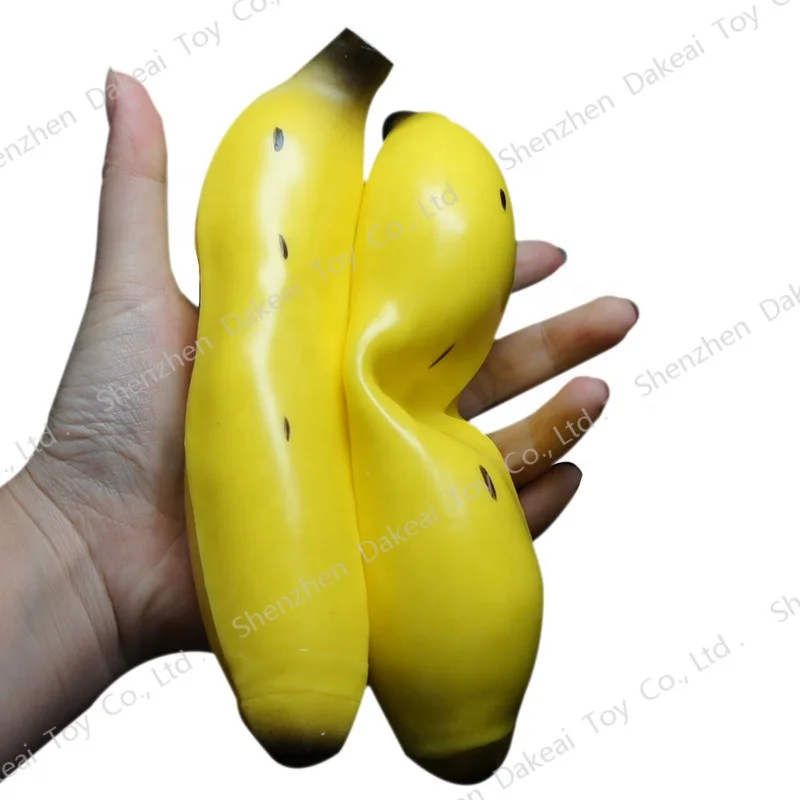 Сжимаемая игрушка-банан Jumbo, тянущаяся медленно восстанавливающая форму имитация фруктов в форме банана, мяч-антистресс, сжимаемые игрушки-бананы