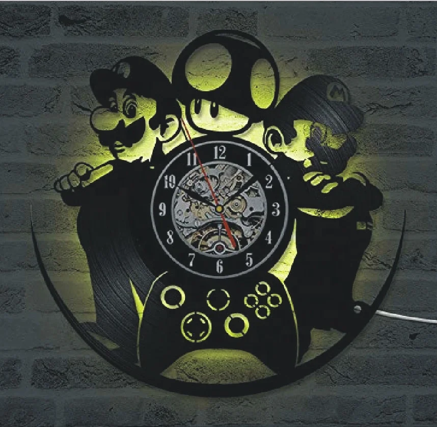 Michael Messi Wall Clock Made of Vinyl Record With Multi Colors LED Remote  Control 3D Clock R27