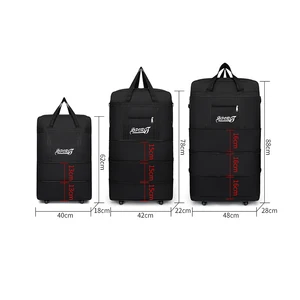 Travel Bags with Wheels New Folding Expandable Large-capacity Travel Bag SML Carry-on Boarding Swivel Wheels Oxford Luggage Bag