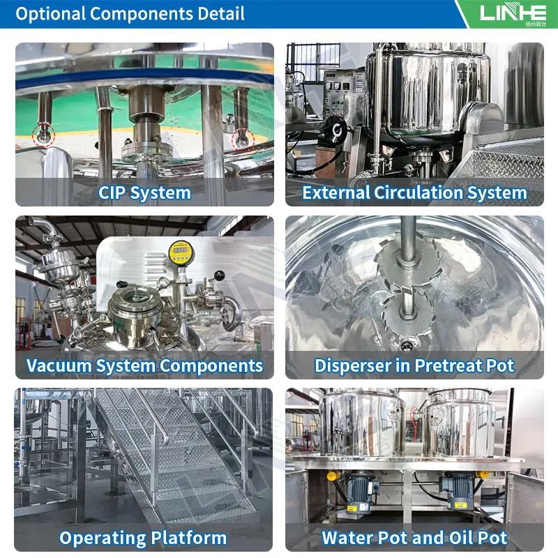 Vacuum Homogenizing Emulsifying tank Mayonnaise Making Machines with Circulation System Cosmetic Face Cream Homogenizer Mixer