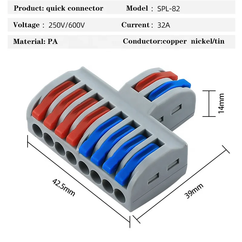 Quick Releasable Wire Connector Quick Connect And Disconnect 2 In 8 Out ...