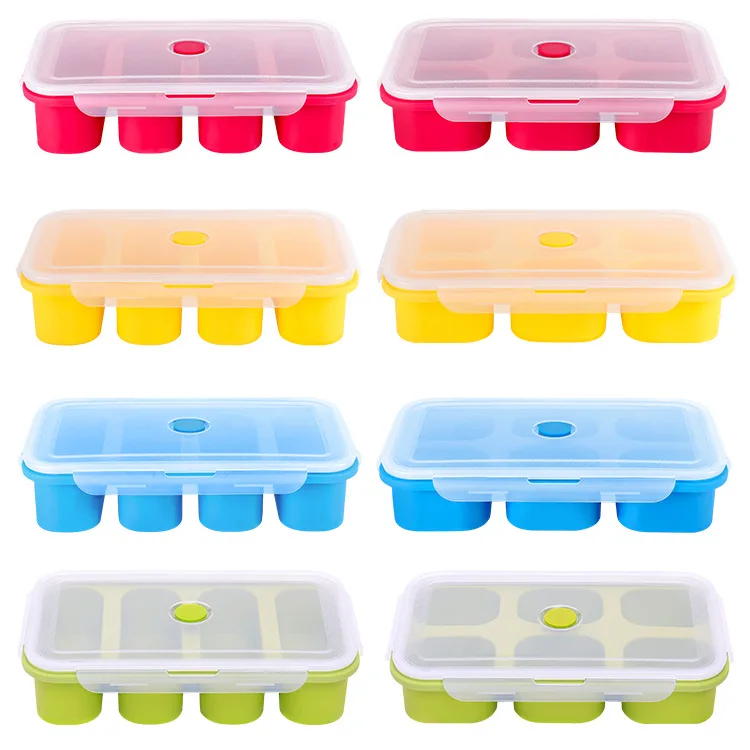 Silicone Freezer Trays Extra Large Soup Ice Cube Tray Food Freezing Molds 4  Giant Storage For Food Meal Sauce With Lid - Buy Container For Freeze,Cell