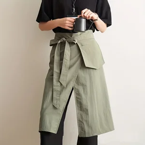 Reusable Cotton Half-Body Bib Apron for Restaurant & Barbecue Use Unisex Splash-Anti Sleeveless Design