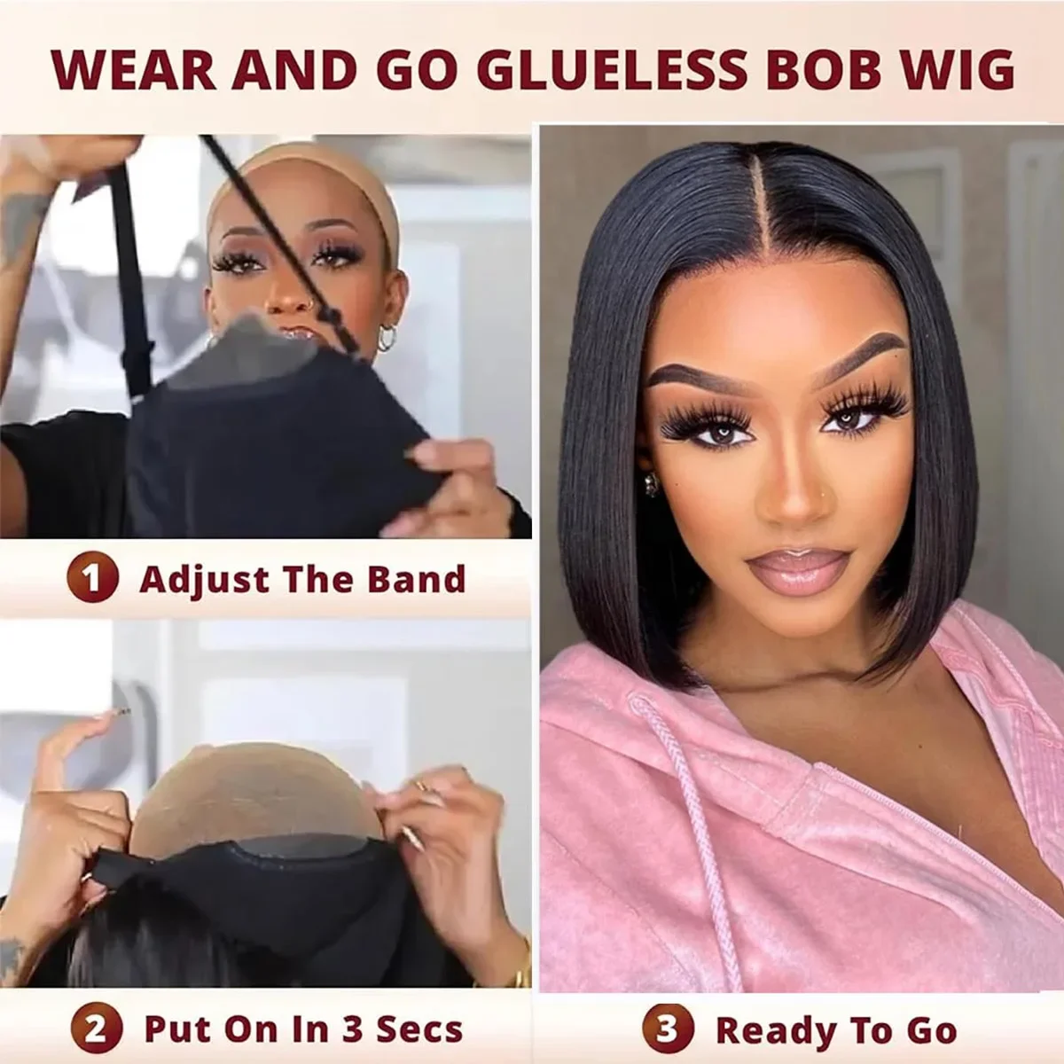 Parrucca bob capelli veri 6x6 lace closure glueless per donna_voghion.com