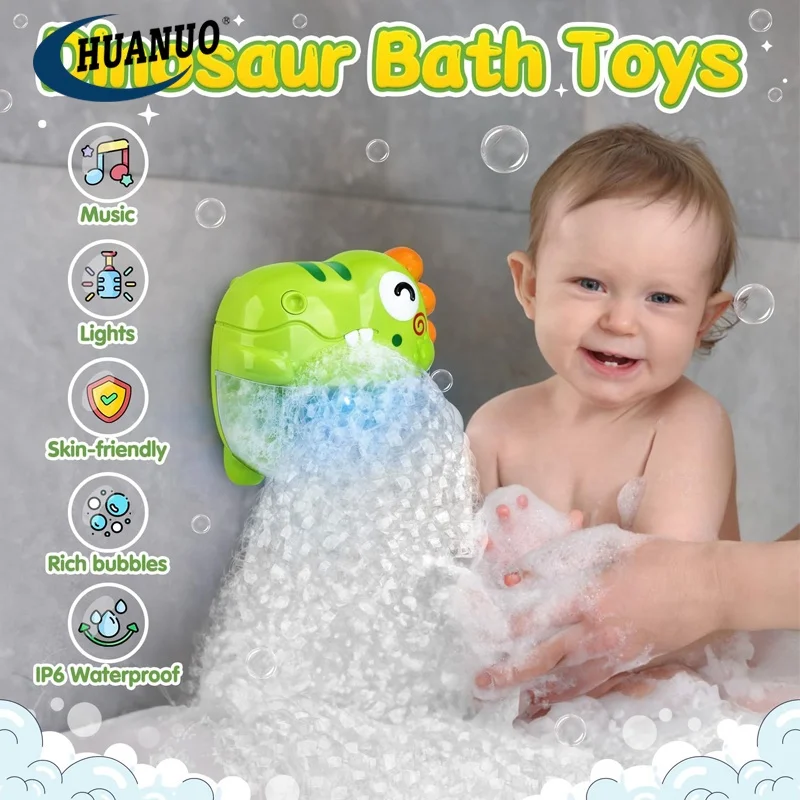 Jouet De Bain Dinosaure Machine à Bulles Et Musique - Pour Enfants 1 à 4 Ans, Plastique ABS, Ventouses Puissantes | Cadeau Bain Amusant