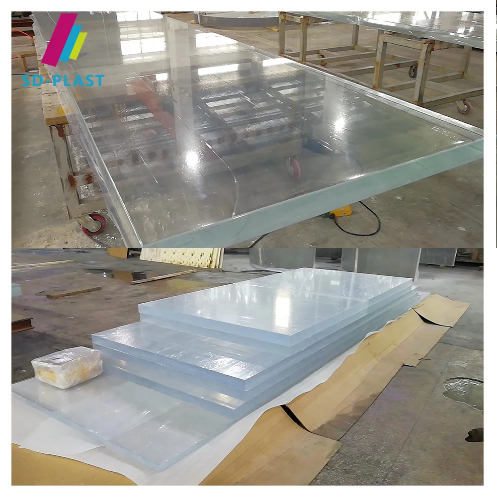 Waterfall Swimming Pool Rectangular Inground Pmma Transparent Acrylic Swimming Pool