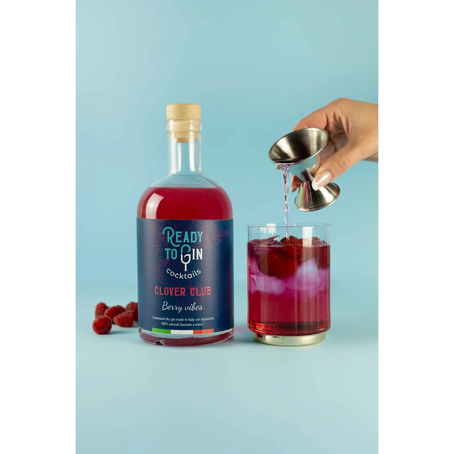 Ready To Gin Clover Club Berry Vibes 700ml Ready To Drink Cocktail Deep Red Color