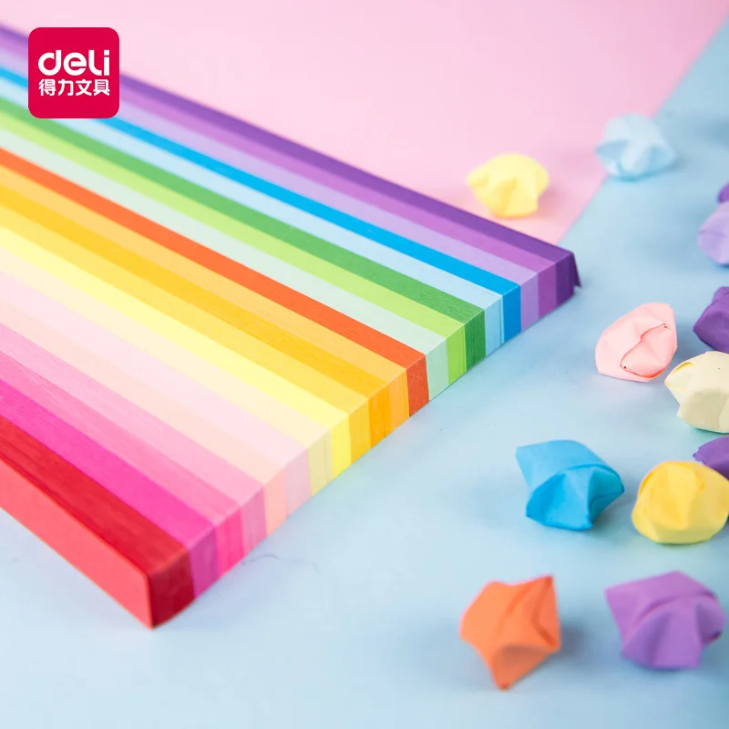 Deli 74835 1000Sheets Folded Origami Paper Lucky Star Making Wishing DIY Birthday Gift Girl High Quality