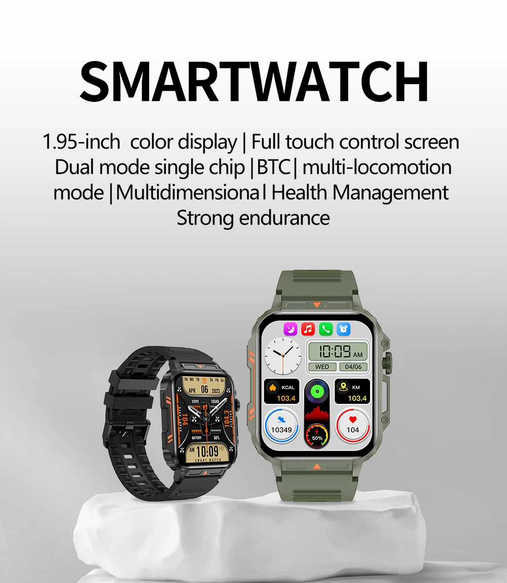 2025 New Amoled BT Call Smart Watch Outdoor Sport Smartwatch Fashion Smart Watch for Men With Double Straps