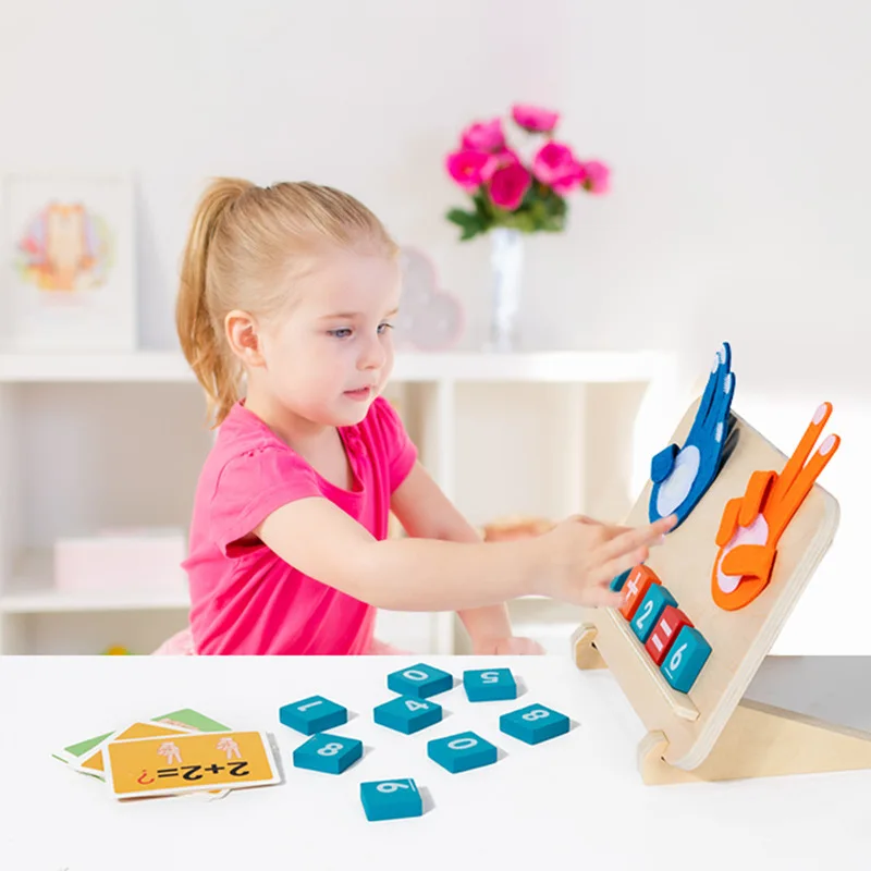 Early Learning Children Math Teaching Aids Montessori Finger Hand Counting Game Toys for Kids Educational Mathematics Wooden Toy