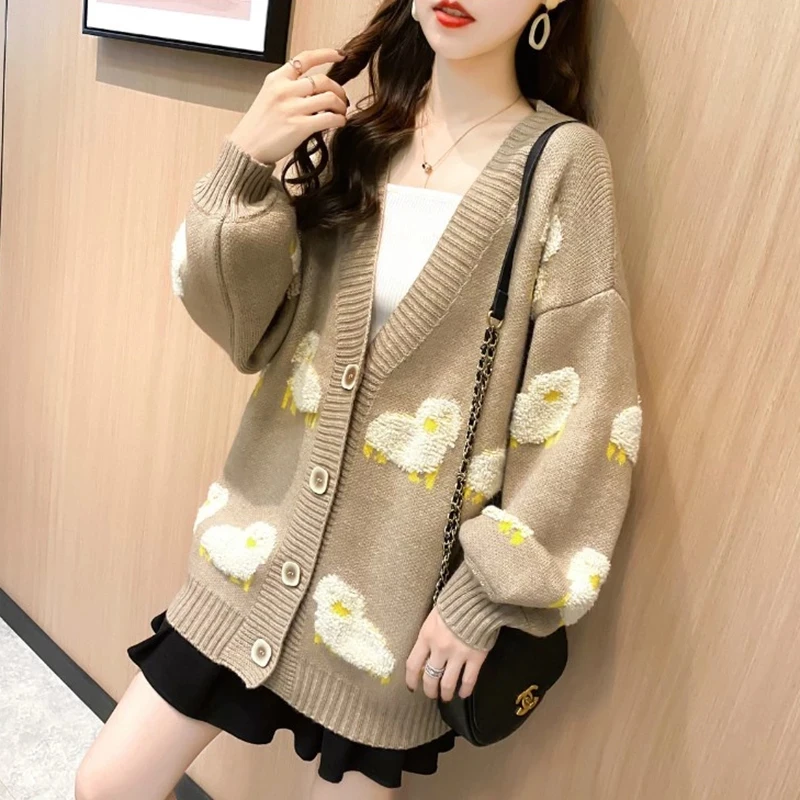 2021 Autumn Winter Fashion Design Women Cardigan Korean Style