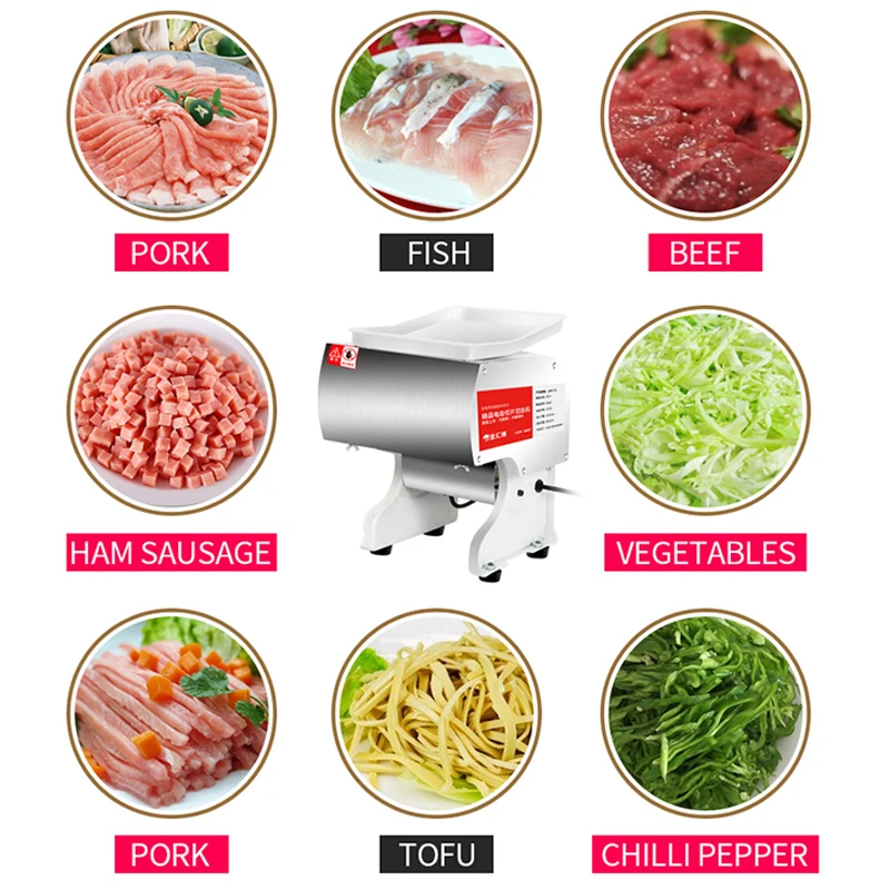 All-in-One Homemade Meat Cutting Machine for Restaurant and Farm Processes Meat Into Strips Cubes Dices Slices (New Used)