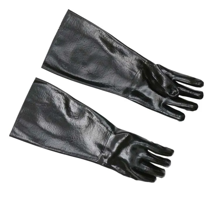 black rubber kitchen gloves