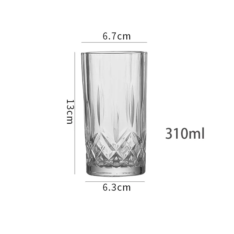 Promotional Liquor Highball Embossed Tequila Whiskey Glass Cup Glass ...