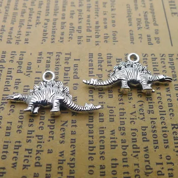 AA018298 Antique Alloy Dinosaur Charm Pendant Bracelets Necklace Jewelry Findings Accessories Making Craft DIY 26x14mm