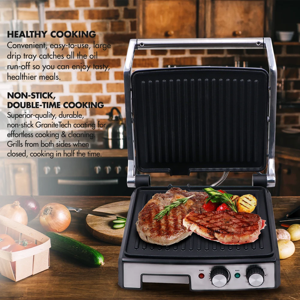 Grill 180 Degree 2 Slice Detachable Removable Panini Griddle