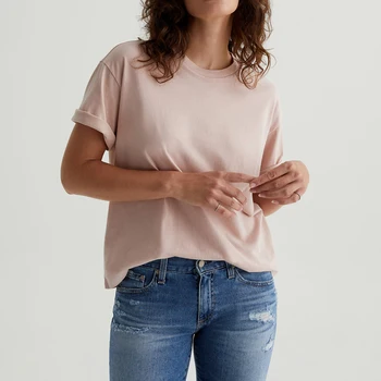 Custom Oversized Vintage Pink T-Shirt for Women 100% Cotton Heavyweight Drop Shoulder Unisex Tee OEM/ODM Service