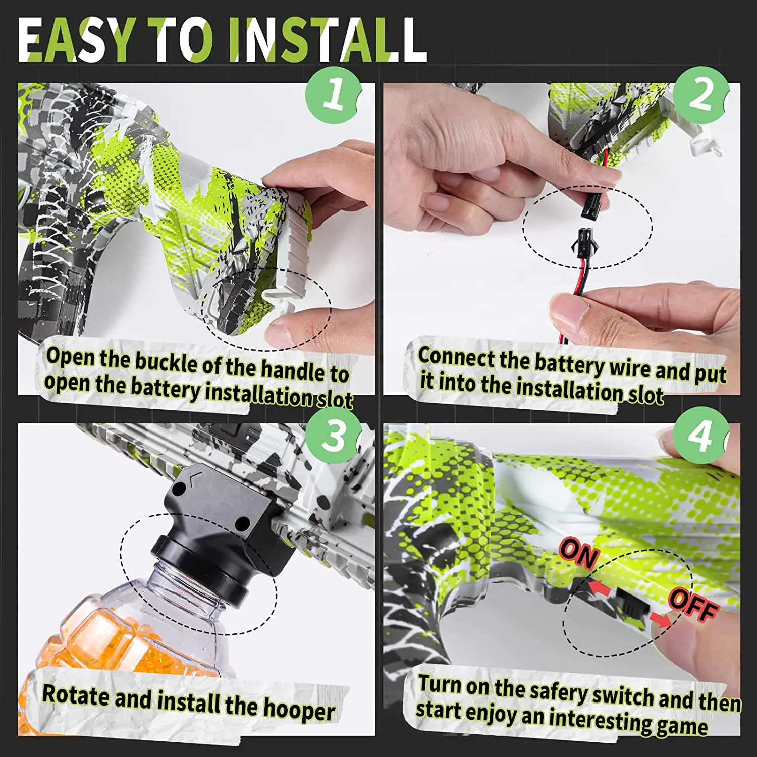 M416 Blaster Gel Gun Ak47 Activities Shooting Team Game Kids Boys