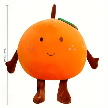 Orange Simulation Fruit Cushion Plush Toy Doll Pillow Comforter with PP Cotton Filling and Mesh Lining Photo Prop