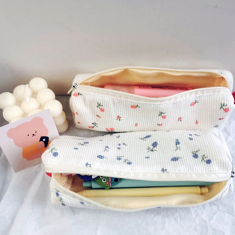 kawaii pencil bag small flowers pencil