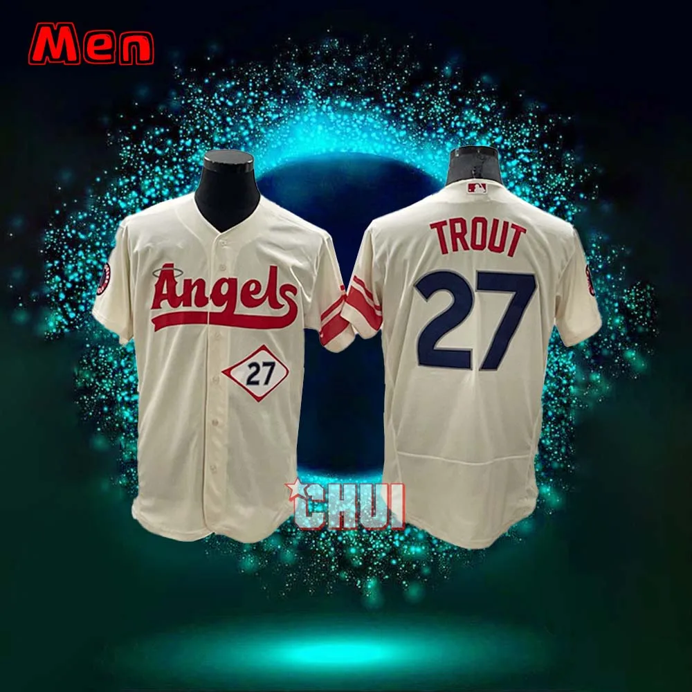 Wholesale 2022 Men's Women's Youth #27 Mike Trout Los Angeles Angel  Baseball Jersey Suture Baseball Jersey From m.