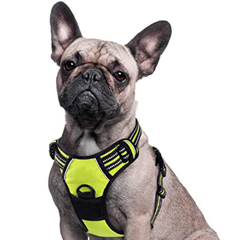 Wholesale Custom logo Soft  luxury reflective nylon dog harness Breathable harness