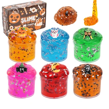 Halloween Hot sale slime toy Halloween silkworm silk mud decompression slime two color optional color mud Toys for Kids