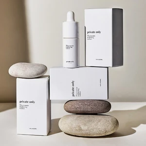 Luxury 1oz 30ml Glass Cosmetic Face Rubber Dropper Bottle Unique Shiny White Coating for Serum Lotion and Eye Drop Use