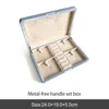 Caja de juego de manijas azules sin metal.