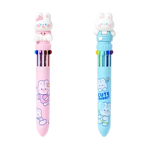 Custom Logo Creative 10 Colors 0.7mm Cute Rabbit Plastic Ball Point Pen  Beautiful Writing  Sign Pen for Office School