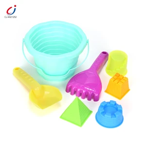 Chengji Plastic Sand Castle Molds Toy Portable Cartoon Colorful Tool Toys Set for Kids Custom-made Beach Bucket Toy Set