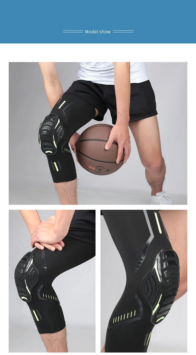 Custom Logo Basketball Knee Pads Volleyball Kneepad Honeycomb Crashproof Antislip Leg Sleeve 0972