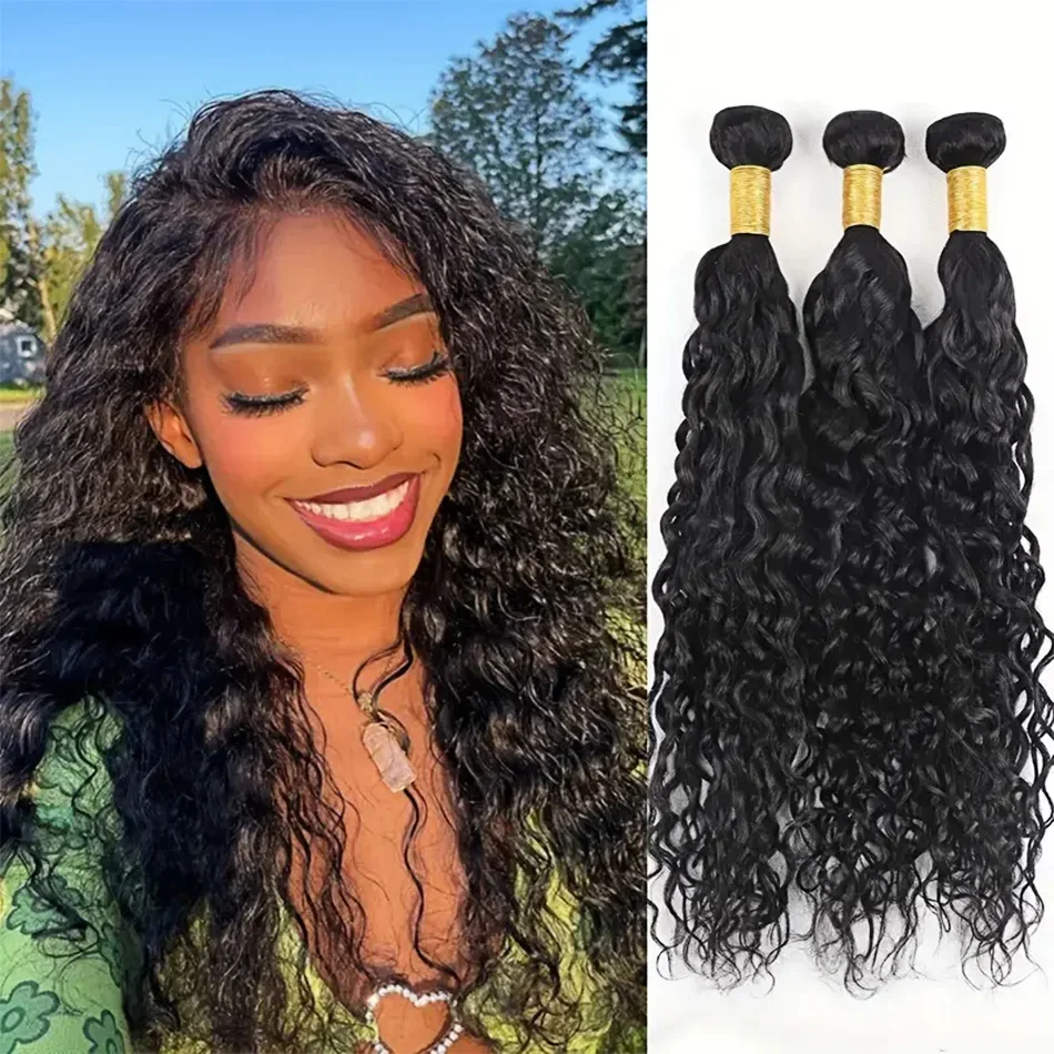 100% capelli umani intrecciati Water Wave brasiliano Remy colore naturale per le donne_voghion.com