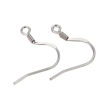 PandaHall 316 Stainless Steel Flat French Earring Hook
