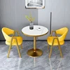Sedie in marmo bianco e giallo